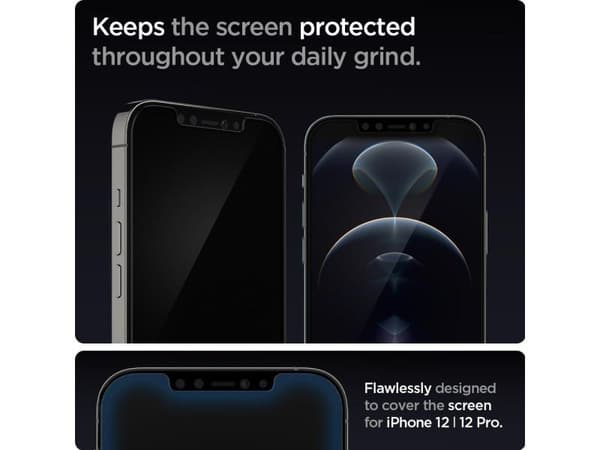 Spigen AGL01801, Apple, iPhone 12 / iPhone 12 Pro, Transparent, 2 styck