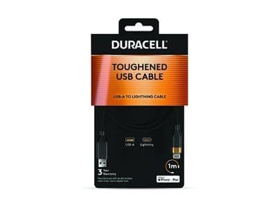 Duracell DRU5012A, 1 m, Lightning, USB A, Uros, Uros, Musta