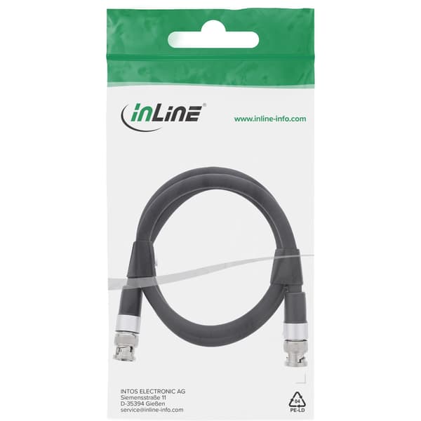 InLine 10802S, 2 m, BNC, BNC, BNC, Sort