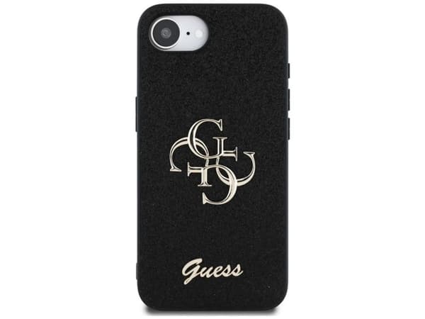 Guess Fixed Glitter Big 4G-deksel til iPhone 16e - svart