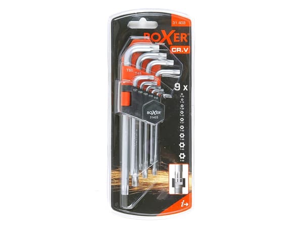 Boxer® TORX nøglesæt 9 dele krom-vanadium