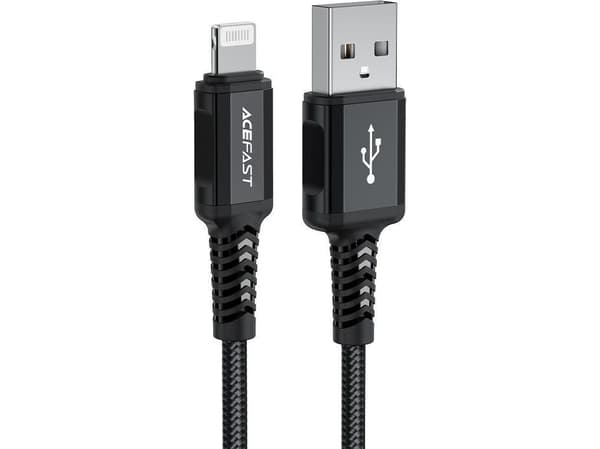 Acefast MFI USB - Lightning kaapeli 1.8m, 2.4A musta (C4-02 A Musta)