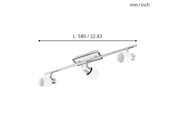 Davida LED spotlight 3L 5W krom/vit