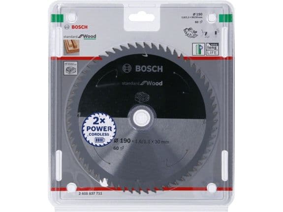 Bosch RUNDSÅG BLAD ACCU STD TRÄ 190X30MM 60T