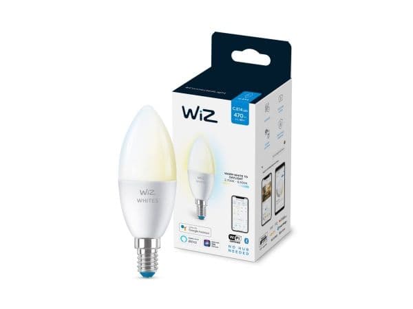 WiZ Candle 40 W C37 E14, Smart bulb, Wi-Fi/Bluetooth, White, LED, E14, White