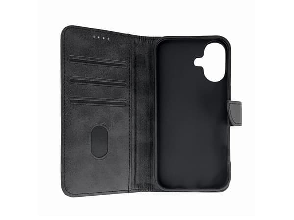 Läderboksfodral för iPhone 16 - svart