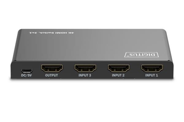 Digitus DS-55331, HDMI, Micro-USB, Metall, Sort, 18 Gbit/sek, Status