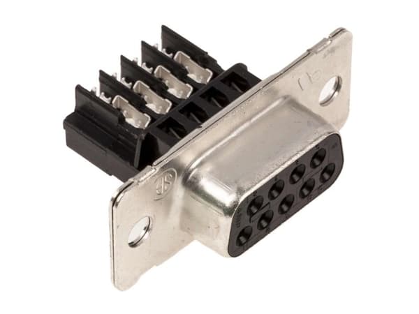TE Connectivity Amplimite HDE-20 9 Way Cable Mount D-sub Connector Socket, 2.74mm Pitch