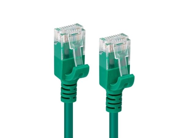 U/UTP CAT6A Slim 0.15M Vihreä