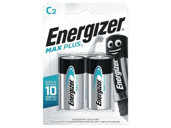 Batteri, Energizer Alkaline Max Plus, C, 1,5 V, 2 stk