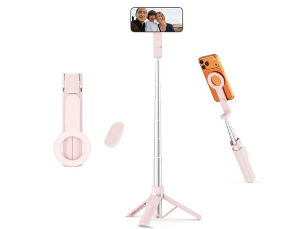 Selfiestick 4-pack TECH-PROTECT L11S Magsafe Bluetooth stativ rosa