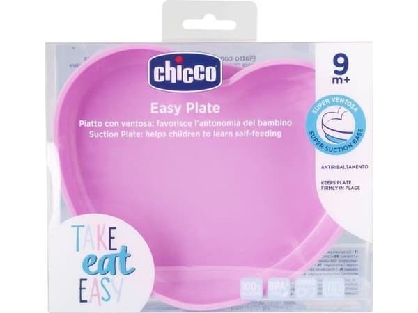 Chicco CHICCO-silikonisydän imukupilla - vaaleanpunainen - 9m +