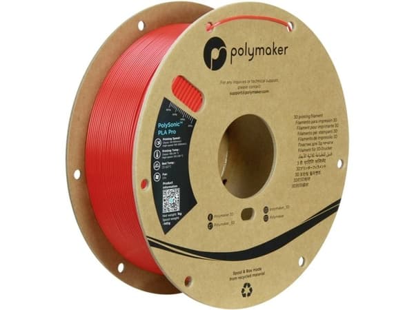 Polymaker PolySonic High Speed PLA PRO 1 kg, 1.75 mm – röd