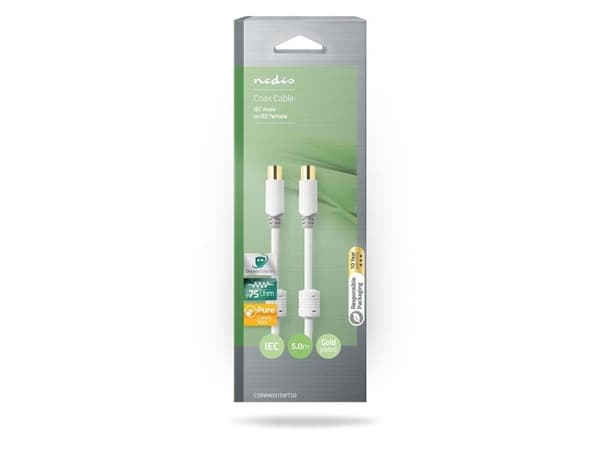 Nedis CSBW40015WT50, 5 m, IEC, IEC, Hvit