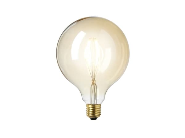 LED-pære 4W Globe Basic gyldent glass Ø125