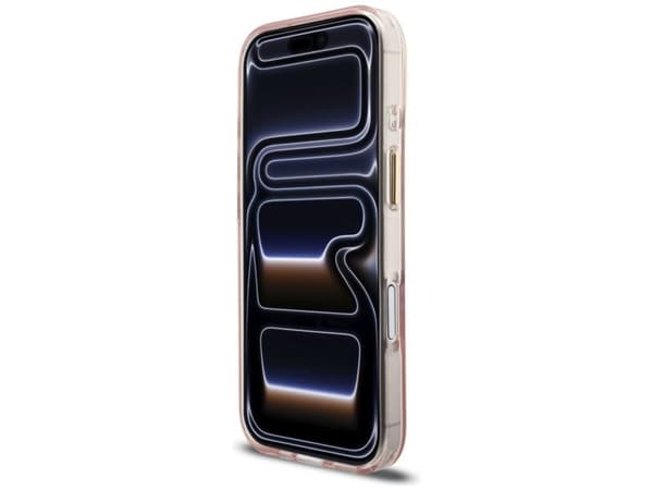 Guess IML Script Metal MagSafe-etu iPhone 17 - rosa