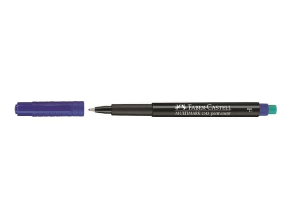 Permanentmarker faber-castell, multi, fine, blå