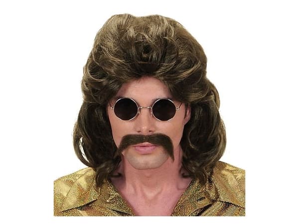 70er mand paryk, brun