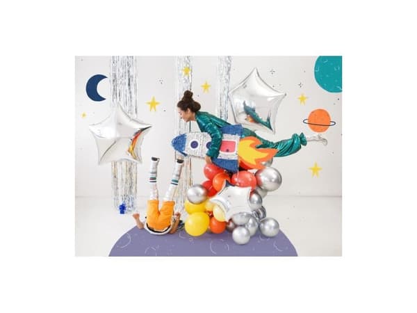 Sølv stjerne folieballon, 70 cm