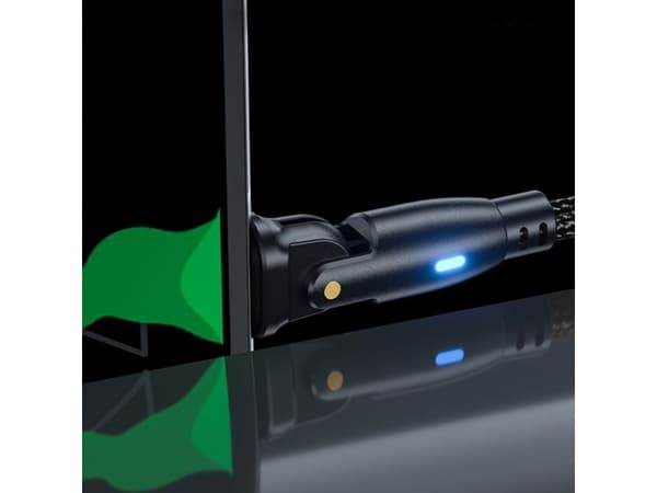 3MK Hyper Cable N-SERIES USB-C - USB-C 2m 20V/3A 60W pyörivä musta kaapeli