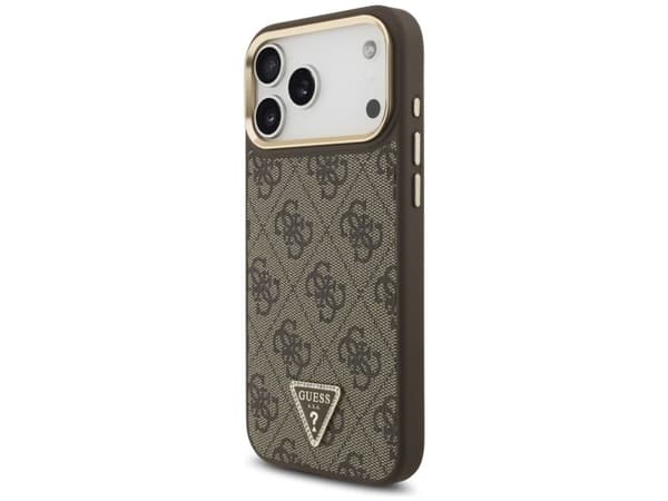 Guess 4G Triangle Logo MagSafe-deksel til iPhone 17 Pro Max - brun & gull
