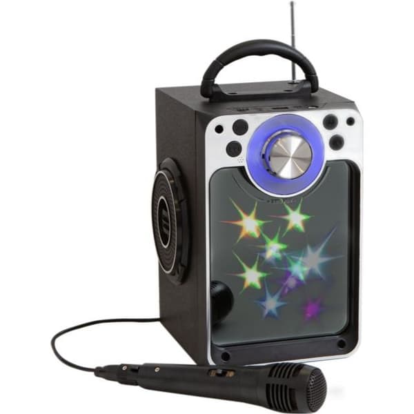 Karaoke machine w/bluetooth - Black - Disco LED light