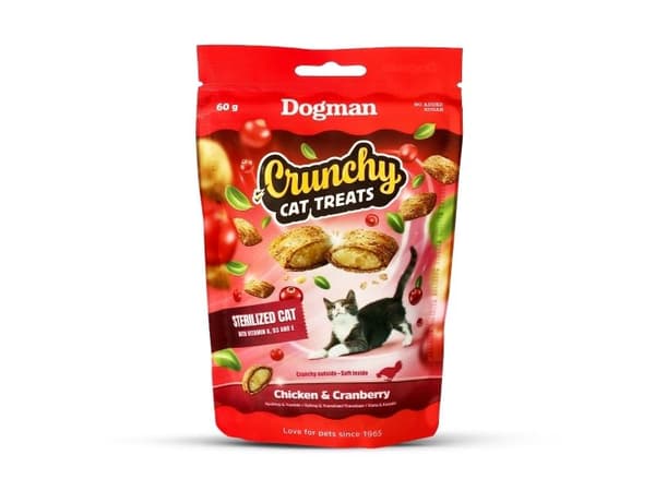 Dogman Kattegodis Sprø Kuler Kylling & Tranebær 60g