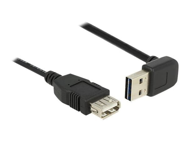Delock EASY-USB - USB forlængerkabel - USB (hun) til USB (han) - USB 2.0 - 1 m - 90° stikforbindelse - lajittelu