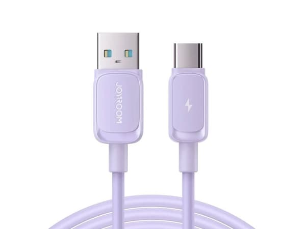USB til USB C-kabel S-AC027A14 3A, 1,2 m (lilla)