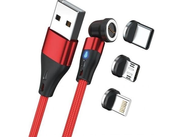 RealPower MagneticCharge3, 2 m, USB A, Rød