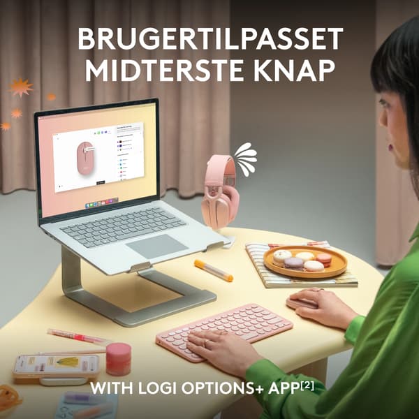 Logitech® | Pebble Mouse 2 (M350s) - Mus - optisk - 3 knappar - trådlös - Bluetooth - Tonal-Graphite