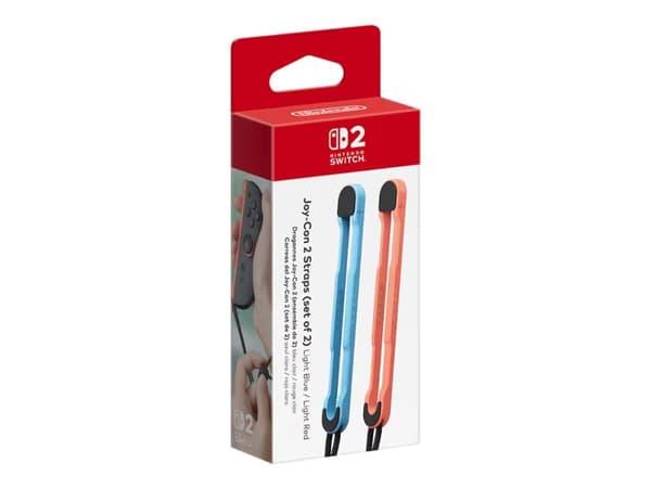 Nintendo Joy-Con 2 Strap - Håndleddsstropptilbehør for spillkontroll - lys blå, lys rød (en pakke 2)
