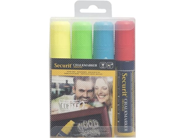 Securit® original liitumerkit 4 kpl:n sarja eri värejä - (12 kpl)