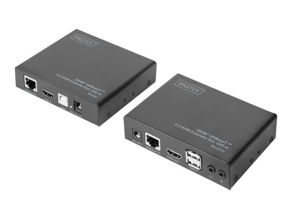 DIGITUS DS-55505 - Extender Set - KVM / lyd / USB-utvider - HDBaseT 2.0 - USB - opp til 100 m