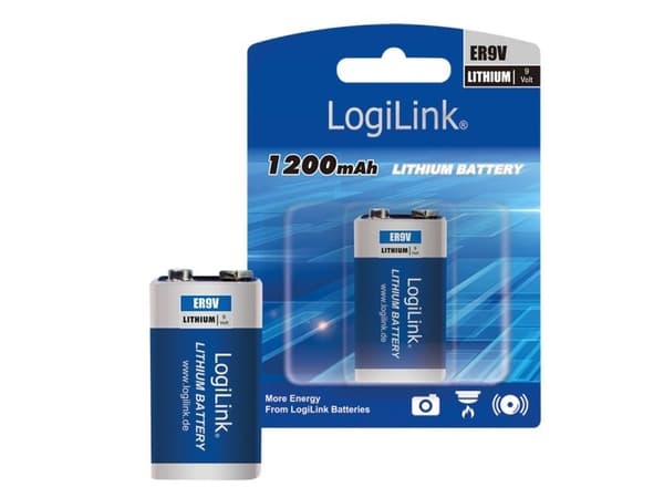 LogiLink ER9VLIB, Engangsbatteri, 9V, Lithium, 10,8 V, 1 stk, 1200 mAh