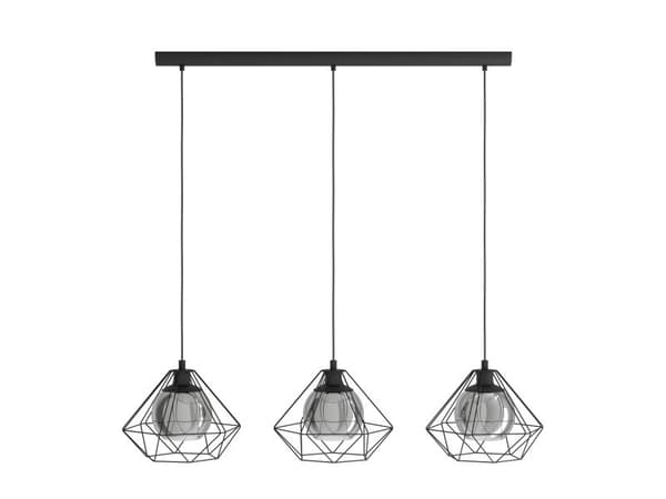 EGLO VERNHAM bordlampe 3L E27 sort/sort transparent