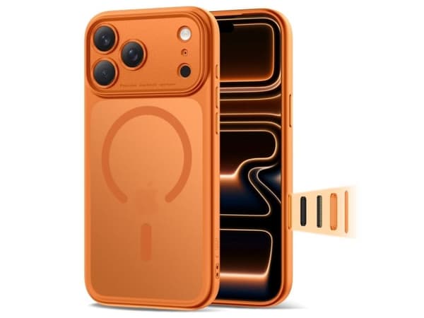 Tech-Protect Magpeak MagSafe CC-etui til iPhone 17 Pro - oransje