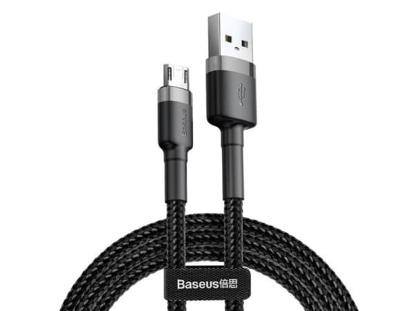 Baseus Cafule-kabel CAMKLF-CG1 USB-A / micro USB 1.5A 2 m - svart-grå