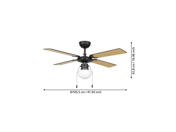 EGLO VENTILATOR AC E27 SORT/NATUR