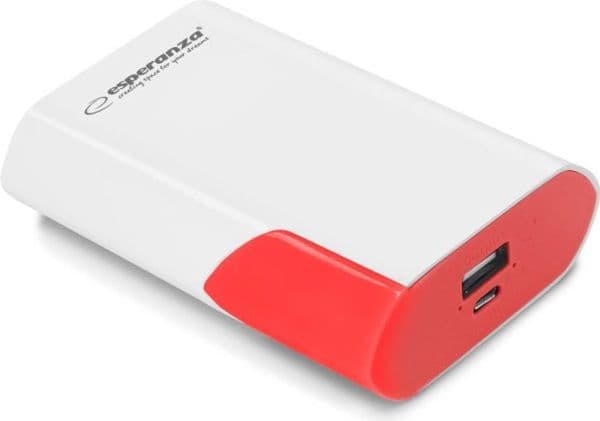 Esperanza EMP111WR, rød, hvit, universal, rektangulær, 6000 mAh, USB, 6 t