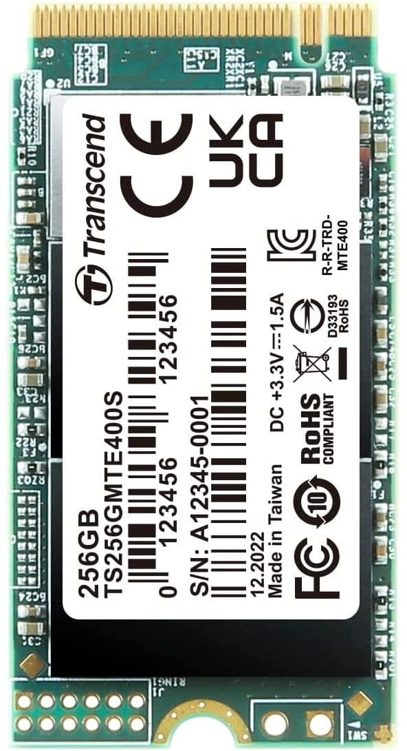 Transcend PCIe SSD 400S, 256 GB, M.2