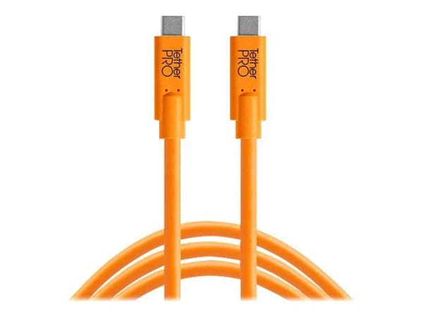 Tether Tools TetherPro - USB-kabel - USB-C (hann) til USB-C (hann) - 3 A - 4.6 m - godt synlig oransje