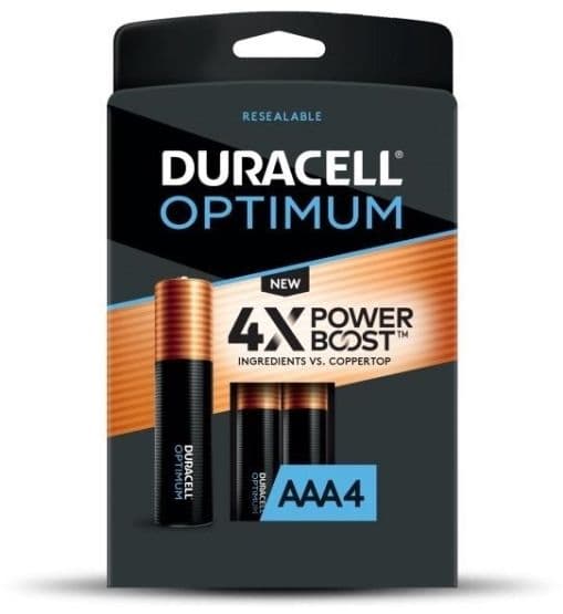 Duracell Optimum AAA-batterier 4 stk