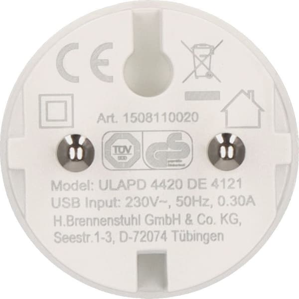 Brennenstuhl-pistorasiasisäke, Schuko, USB-C, PD 20 W