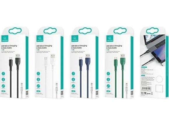 USB-kabel Usams USB-A til microUSB 1 m hvit (SJ502USB02)