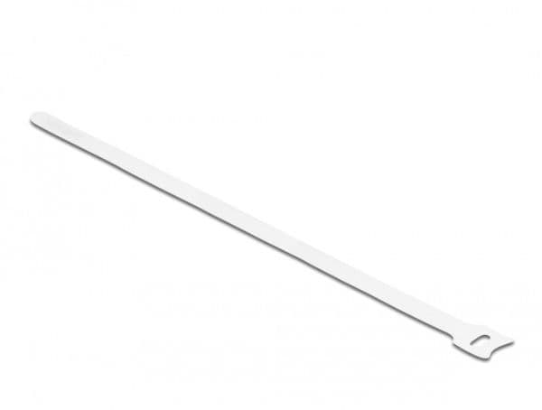 DeLOCK 19524, Hook & loop cable tie, Valkoinen, 30 cm, 12 mm, 10 kpl