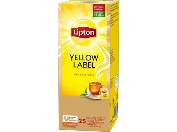 LIPTON svart te, gul etikett, 25 konvolutter