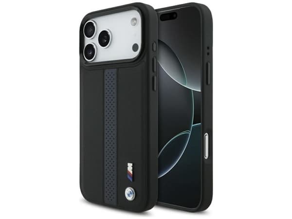 BMW M Perforated Stripe Logo MagSafe Case for iPhone 17 Pro Max - Blue