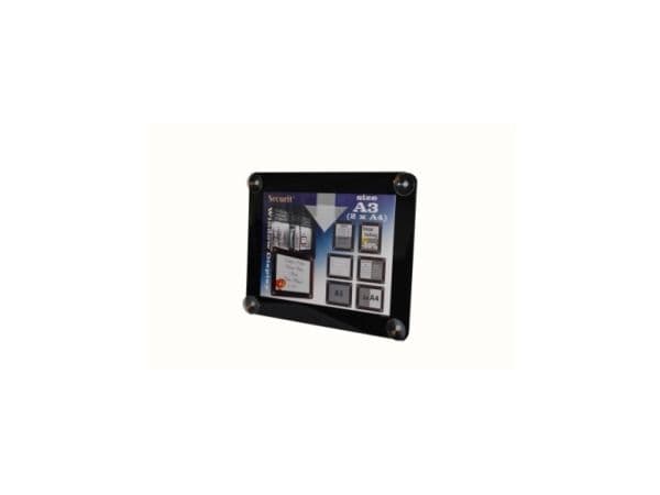 Securit® dobbeltsidet A3 vinduesdisplay ramme i sort