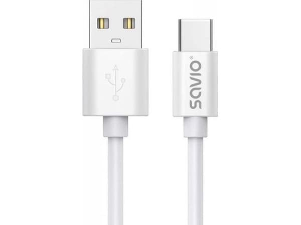 USB-kabel 2 m USB 2.0, USB A - USB C Vit SAVIO CL-168
